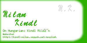 milan kindl business card